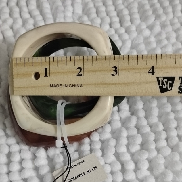 Piper K Boho Retro Chunky Set Of 3 Bangle Bracelets - Picture 10 of 10